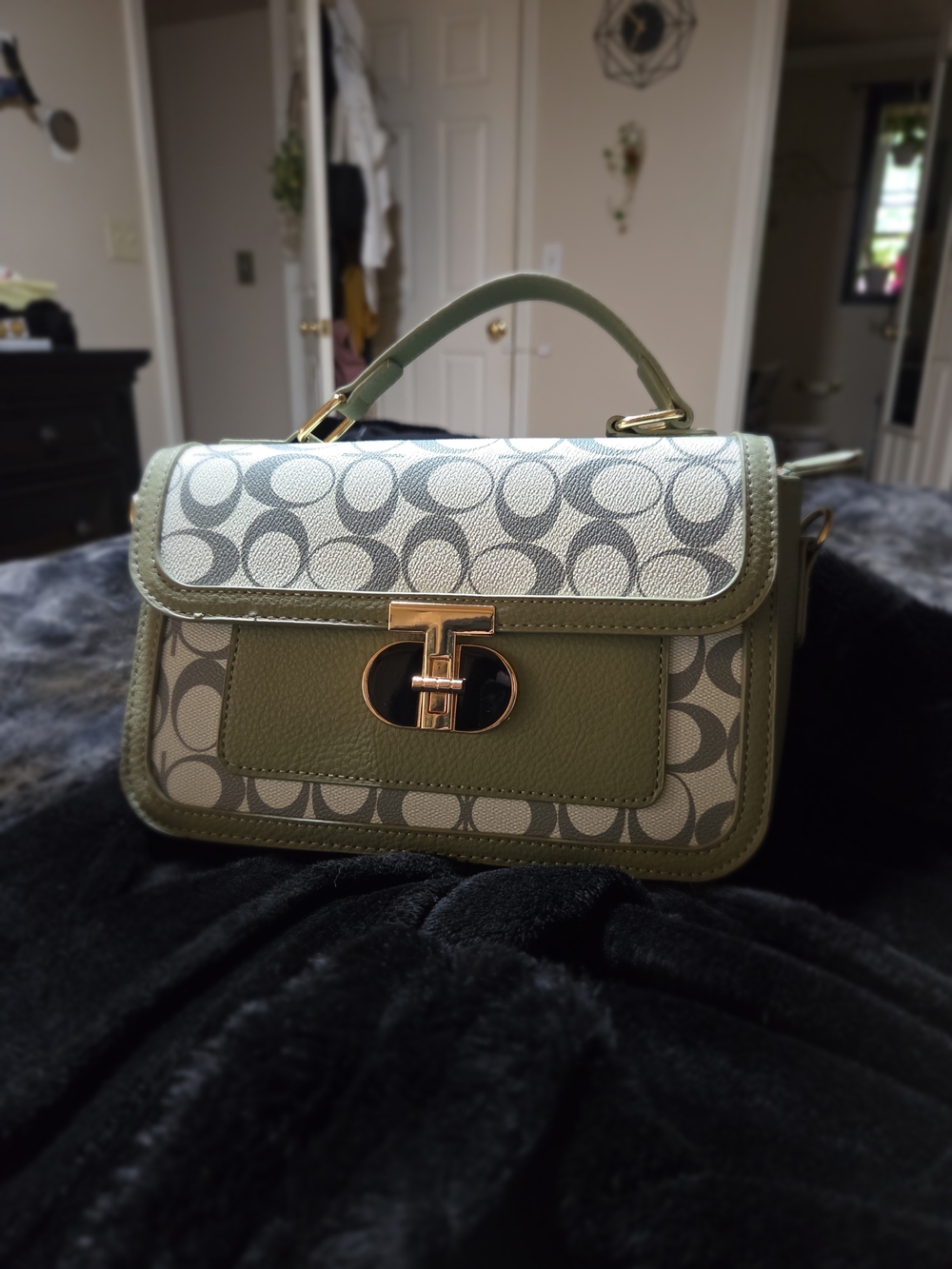 Coach Replica Olive/Canvas Signature Top Handle Mini Satchel